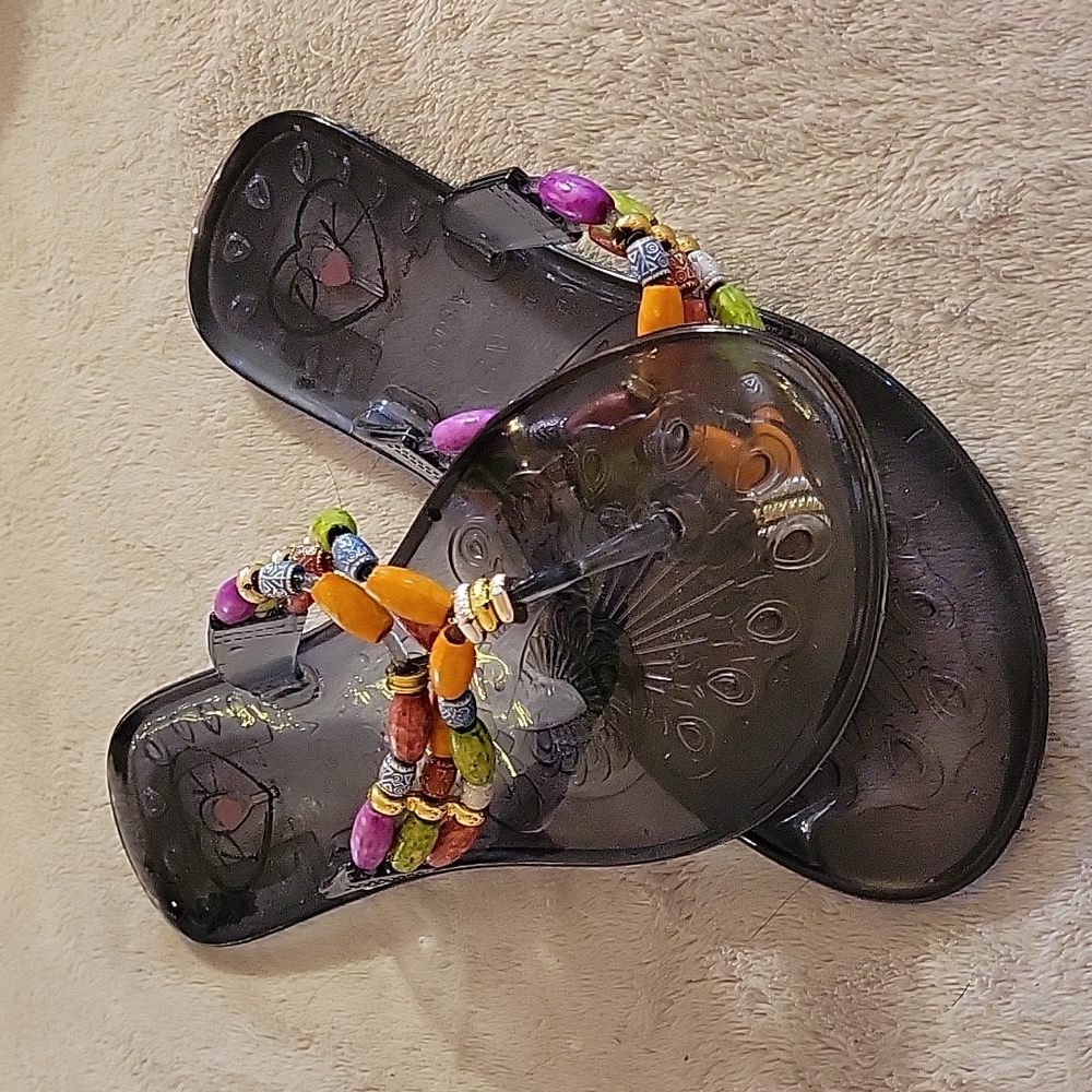 Beaded Jelly Sandals💛